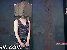 Inflicting pang on beauty's mounds with indecent plaything gratifying