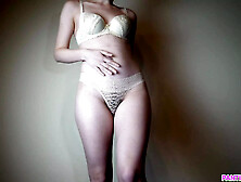 Sexy girl with hairy cunt shows her cameltoe on camera with dirty talk