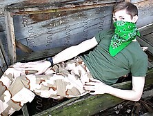 Republican Wartime Soldier Jerks Himself Off In Outpost While on Duty.  Uniform,  Charming,  Military,  Jock.