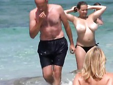 Large Breasts About The Beach