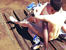 Genshin Impact Asian Cartoon 3D- Theesome A man Fuck and do cunnilingus to Barbara and Ganyu - Asian manga asian cartoon game po