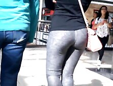 College Teen 18+ Tight Jiggly Ass In Grey Spandex