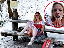 Whore on the mountain! Now they're already fucking on the hiking trail! There is no sin on this mountain pasture!