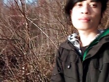 Jon Arteen takes his twink jock outside,  pees in a lake and suddenly feels the urge to masturbate