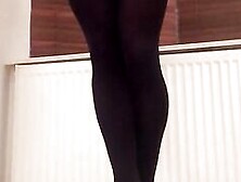 Black Suspender Pantyhose - Amateur Big Cock Crossdresser