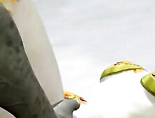 3D Cartoon Alien Vixen getting a Double Teaming