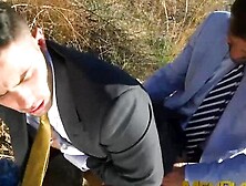 MEN PLAYING - Suited Robbie Rojo spreads legs for a hardcore missionary by hottie Hector de Silva