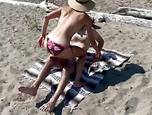 Husband Films Girl's Beach Blowjob and Creampie with Friend