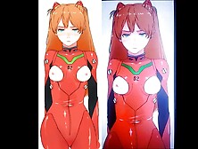 Asuka Cut Out Tits Plugsuit Cum Tribute