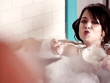 Two Crazy Girls Got Iced Cream Dropped By Insulted Mature On Bathtub.