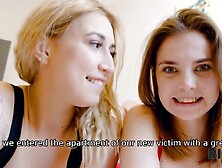 RIM4K.  2 women lick roommates anal opening and widen their legs in a three-some