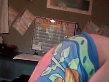 College sweetie eats cock and rides it in POV