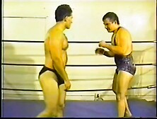 Two Professional Wrestlers Fight Naked In A Boxing Rink