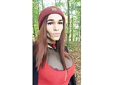 Hot Crossdresser Morning Walk In The Forest