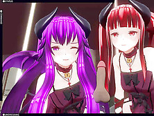 Harem Time! Qui,  Xaria,  Solara And Saki - 2 Succubae,  A Queen,  An Idol!