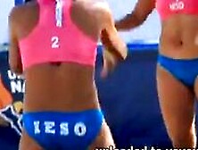 Legal Age Teenagers Beach Volleyball Players Candid Voyeur