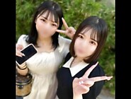 【逆3P】あゆちゃんと爆乳の同級生。酔った2人にチ●コは好き放題される。中出しは取り合いです。