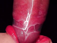 Blowjob With Condom,  Then Breaks It And Takes All The Sperm In His Mouth