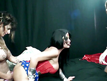 Stepmom, aunt, and step-niece enjoy a wild afternoon of role-playing fun