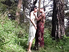 Isis Love and Nikki Darlin are horny ebony lesbians licking