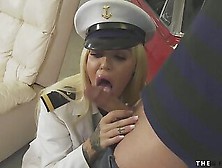 Uniformed Ts Beauty With Big Boobs Sucking Before Anal Sex