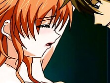 Redheaded chick gets her hairy puss teased in this hentai porn