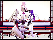 [MMD] GokurakuJodo League of Legends KDA Charming Naked Dance Uncensored Asian cartoon Cosplay