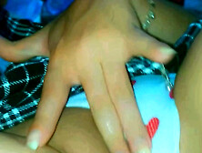 sex and hot student wearing uniform is caught touching herself and moaning during virtual class