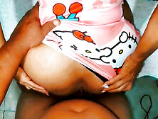 Smooth black maid gets her ass fucked by her boss while giving a flawless show