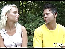 Slutty lady widens her legs