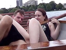 Risky public sex in a rowing boat on a lake