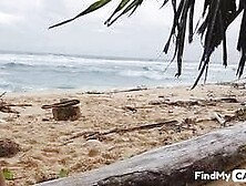 Public Beach Butt Plug Insertion by a Solo Female