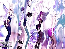 [Mmd] Dalshabet - Joker Ahri Akali Kaisa Evelynn Seraphine Kda Bombshell Kpop Dance 4K League Of Legends