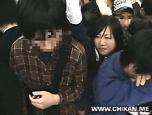 Schoolgirl groped by Stranger in a crowded Train 08