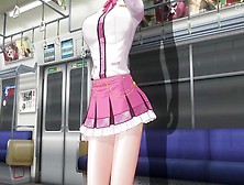 3D Asian Cartoon Schoolgirl Didn't Wear Panties On The Train (Part One)