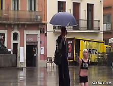 Petite Spanish Slave Disgraced In The Rain