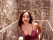 Horny Asian Girl Masturbating In The Bathroom And Getting Ready