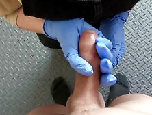 Getting rough inside a mature nurses hands with a quick hand job