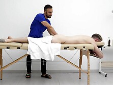 I give a massage with PLEASED LAST to my attractive client