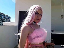 Pink Hair Petite Hispanic Teenie Penny Unicorn seduce to Mature Fresh Sex at Model Job