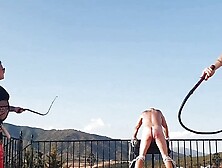 Double spanking in the summer