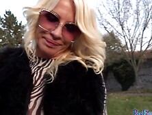 Pickedup big tit blonde gets bentover before ride stiff rod