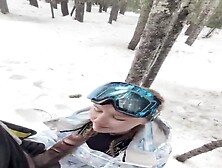 Sloppy Blowjob In The Snow