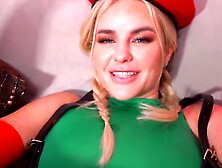 Camsoda - Big Ass Blonde Cosplay As Cammy - Street Fighter Has Wild Masturbation