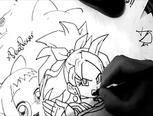 マイガール売春婦の妻Pan Saya孫娘Xdeios Goku Dragon Ball Superを描く時計として