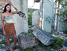 Skinny brunette Eva Tender gets fucked in pov by her boyfriend