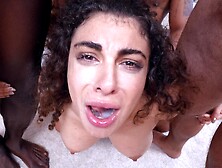 HARDCORE INTERRACIAL GANGBANG! 6on1 Lady Ana gets double anal