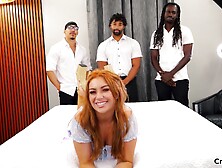 Big Tits Natural Redhead Sucks Dick