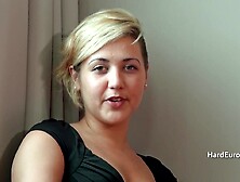 Thick thighed and large booty golden-haired teasing