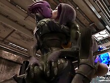 Watch this anime babe get her tight ass impaled on a massive monster cock in a public place